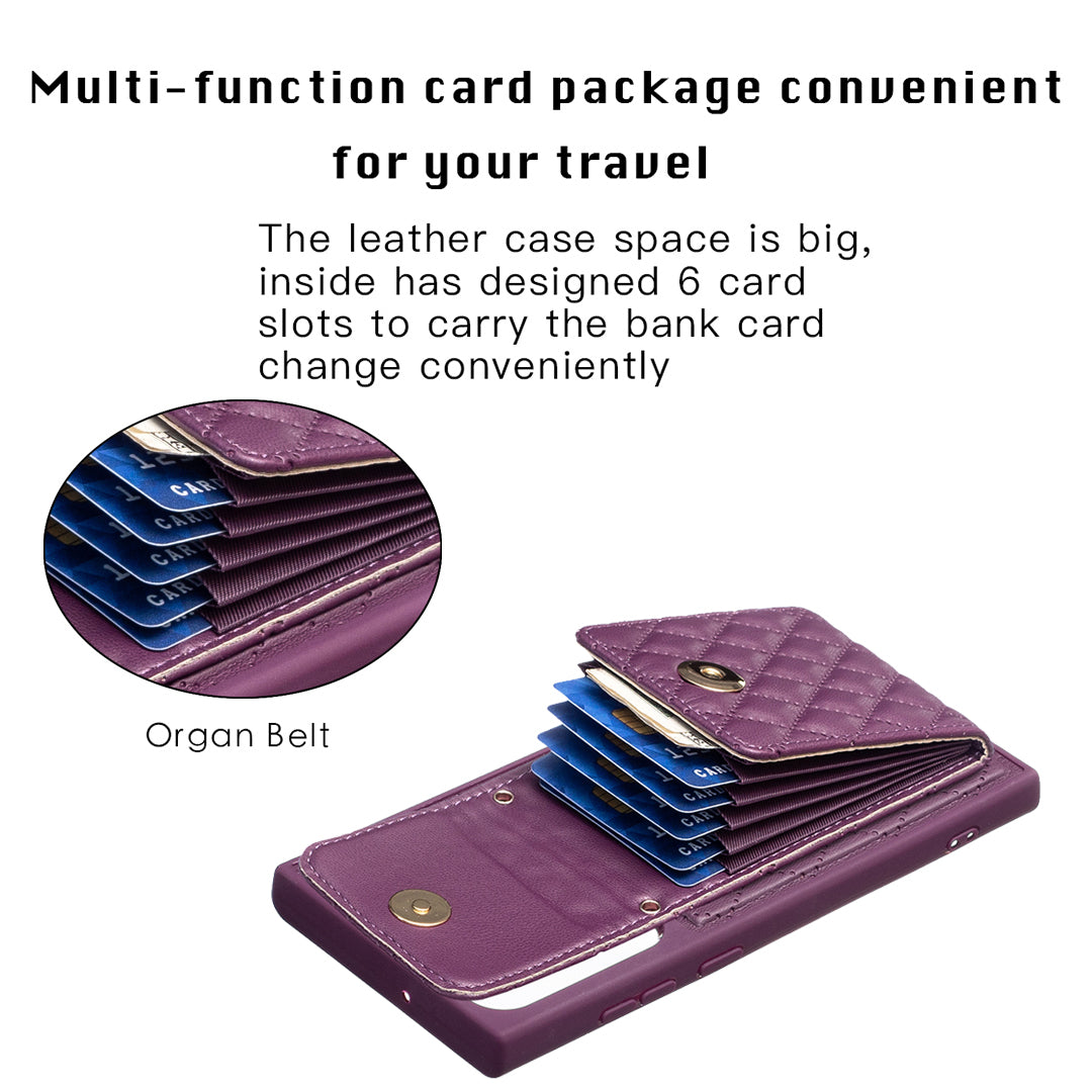 BF22-Style For Samsung Galaxy S23 Ultra Card Holder Phone Case Leather Coated TPU Kickstand Cover BF22-Style For Samsung Galaxy S23 Ultra Card Holder Phone Case Leather Coated TPU Kickstand Cover